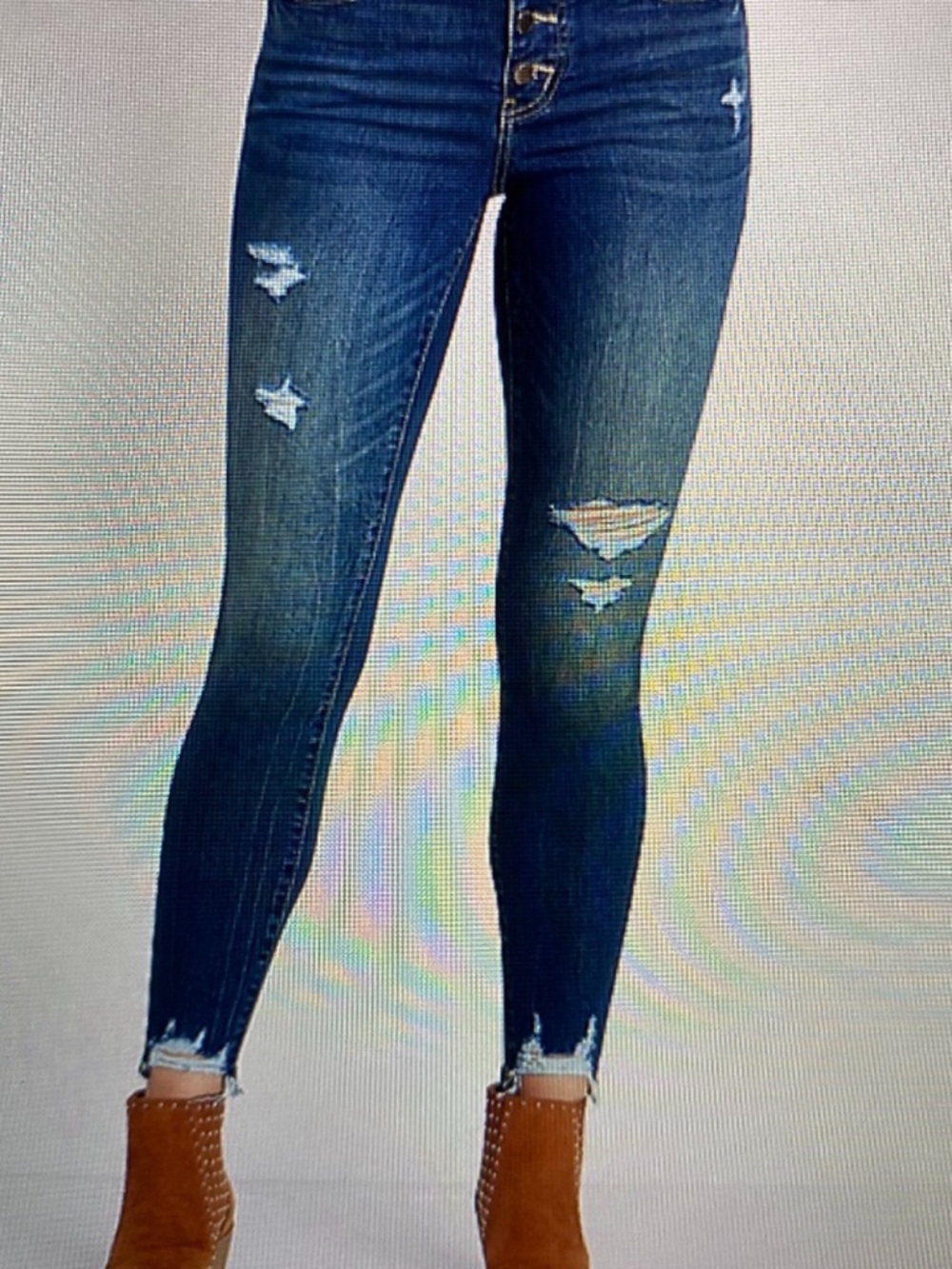 Maurices Dark Blue Distressed Skinny Jeans